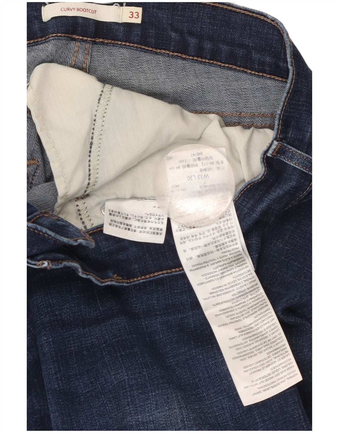 Jeans Levi's Curvy Bootcut da donna W33 L30 in cotone blu