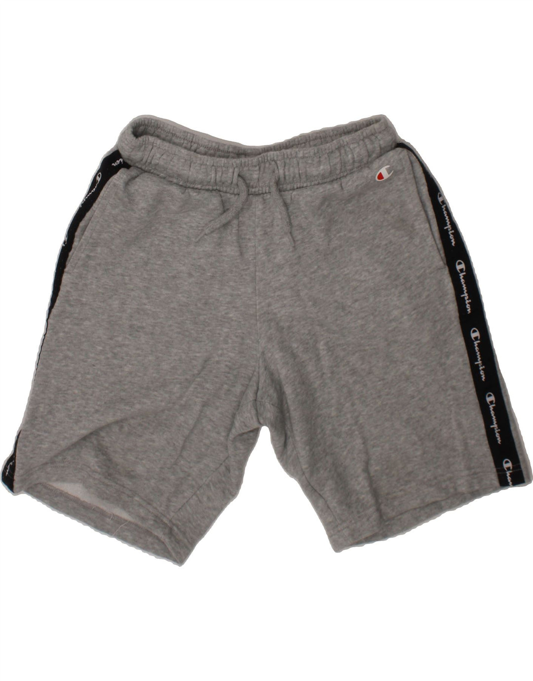 CHAMPION Boys Graphic Sport Shorts 9-10 Years Medium Grey Colourblock Vintage Champion and Second-Hand Champion from Messina Hembry 