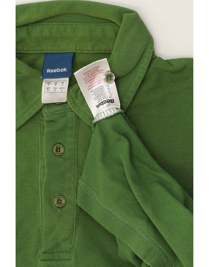 Polo Reebok da uomo in cotone verde medio