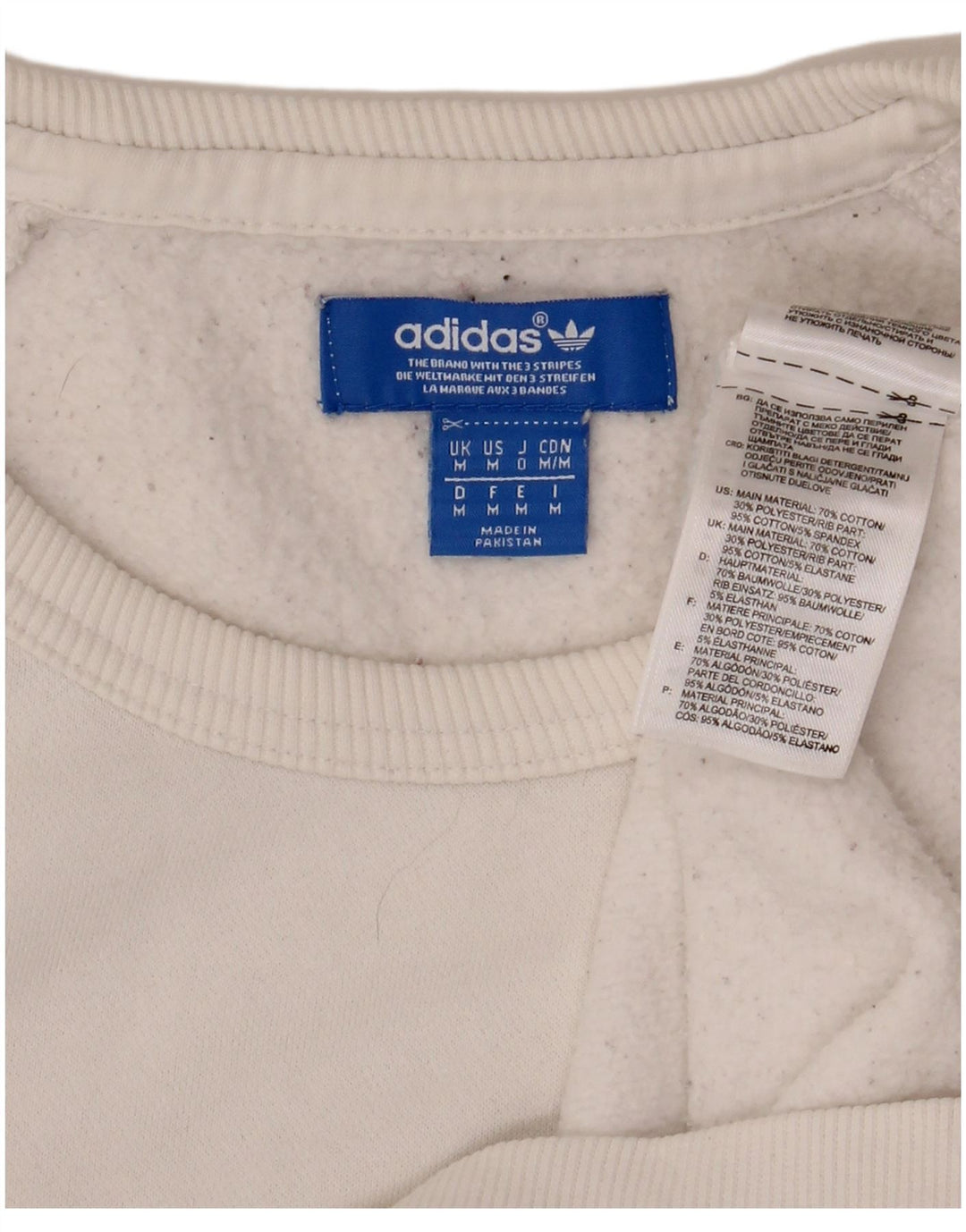 Felpa grafica da uomo ADIDAS, maglione, cotone bianco medio