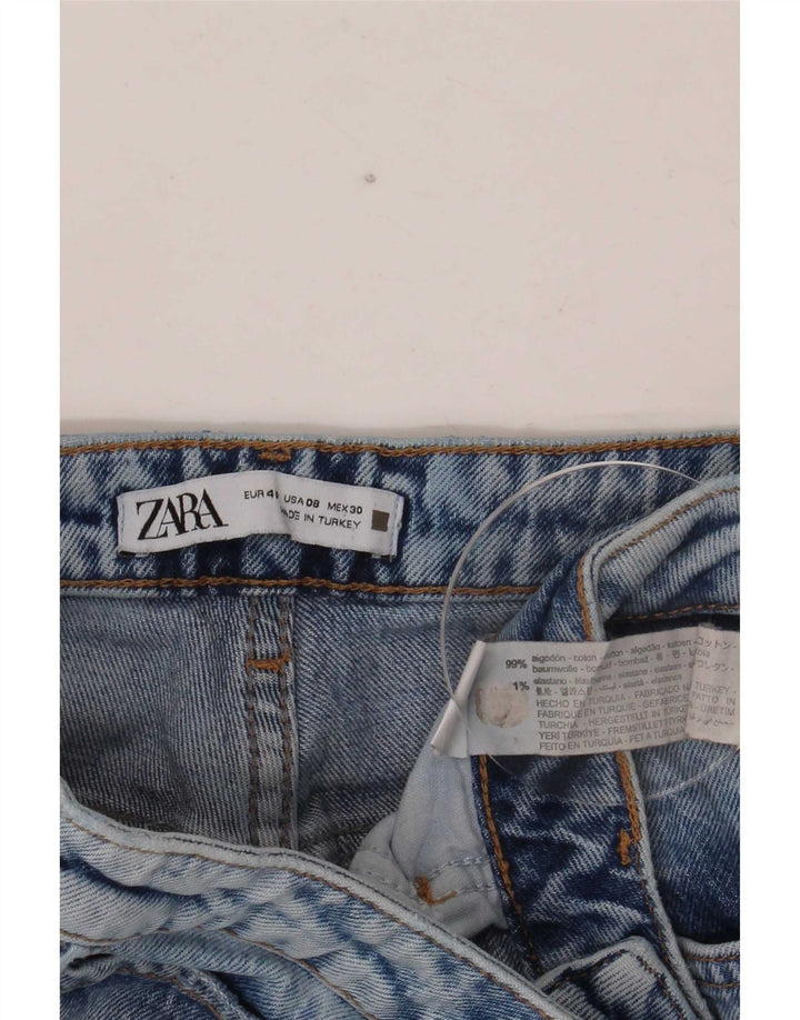Jeans svasati effetto vissuto Zara da donna EU 40 medio W30 L27 cotone blu