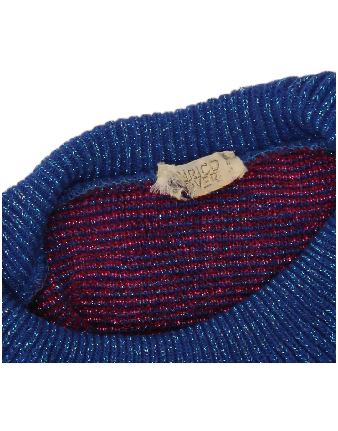 Maglione maglione collo alto da donna VINTAGE UK 10 piccolo multicolore