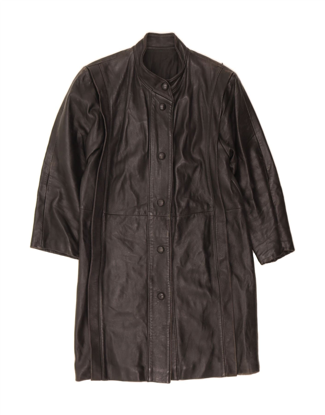 VINTAGE Womens Leather Coat UK 10 Small Black Vintage Vintage and Second-Hand Vintage from Messina Hembry 