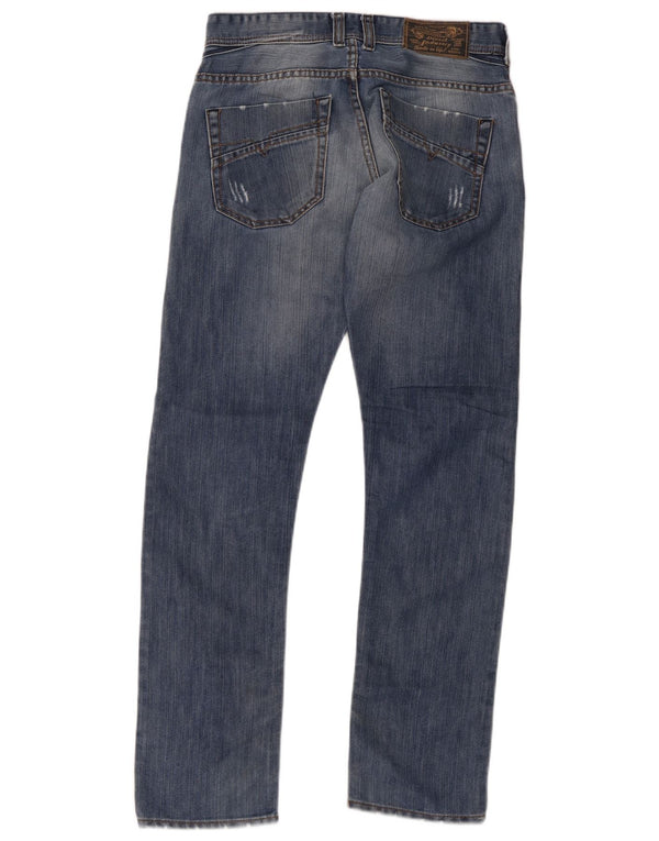 Jeans slim invecchiati da uomo Diesel W31 L31 in cotone blu