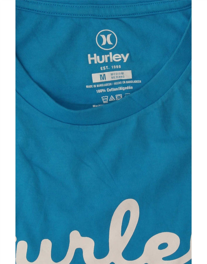 T-shirt grafica da uomo Hurley Top in cotone blu medio
