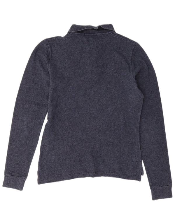 Polo a maniche lunghe da donna Ralph Lauren UK 12 cotone blu navy medio