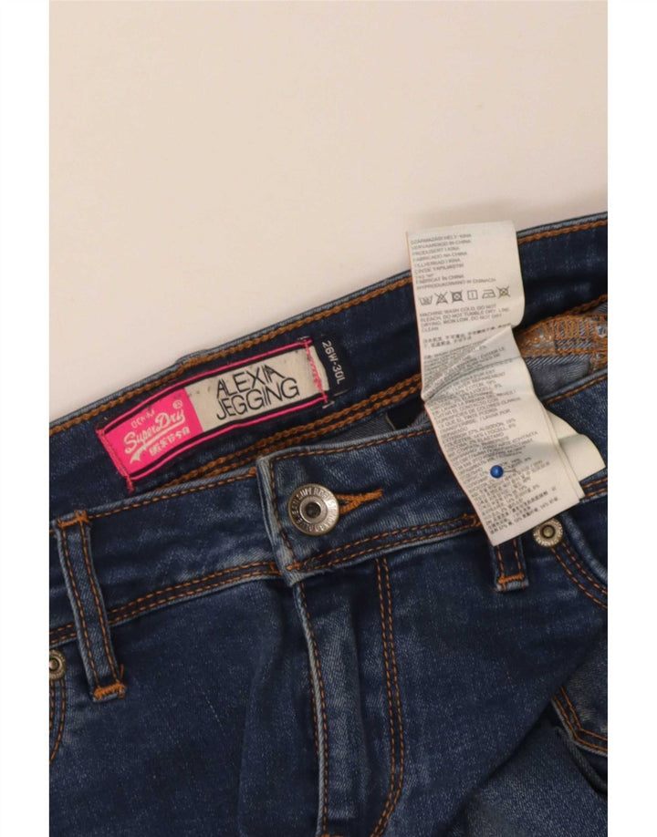 Jeans Superdry Alexia Jeggings da donna W26 L30 cotone blu