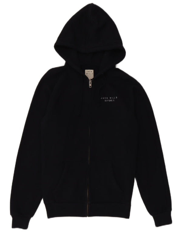 Maglione con cappuccio con zip grafica da uomo Jack Wills XS in cotone blu navy
