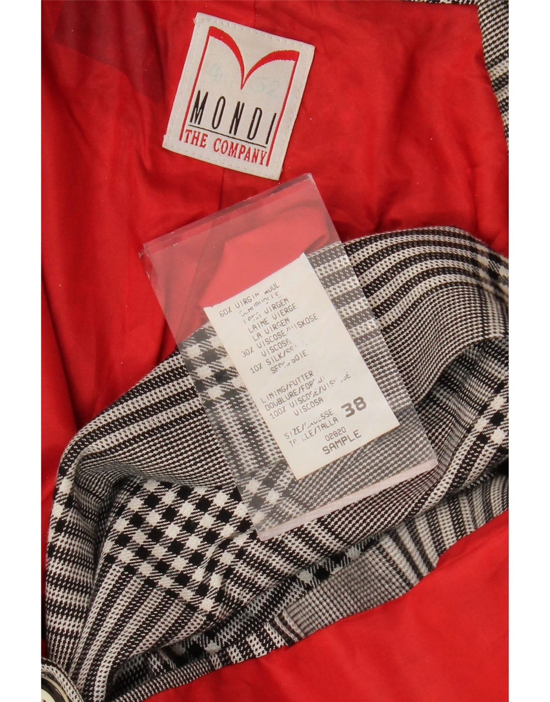 Giacca blazer doppiopetto da donna Mondi EU 38 pied de poule grigio medio