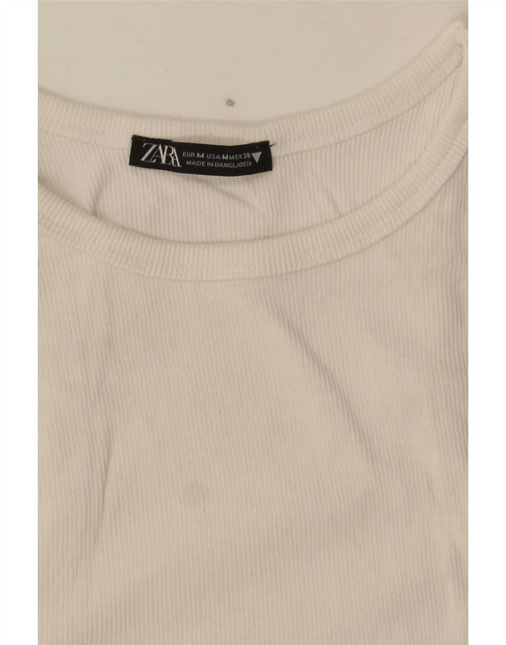 Canotta corta da donna Zara UK 12 bianco medio