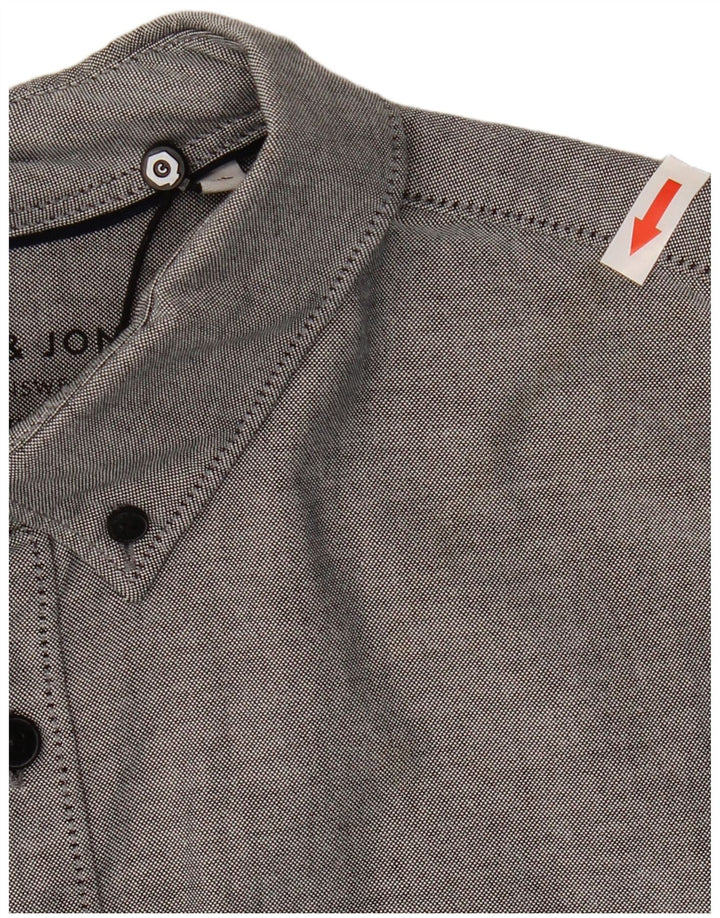 Camicia slim fit da uomo Jack & Jones XL in cotone grigio