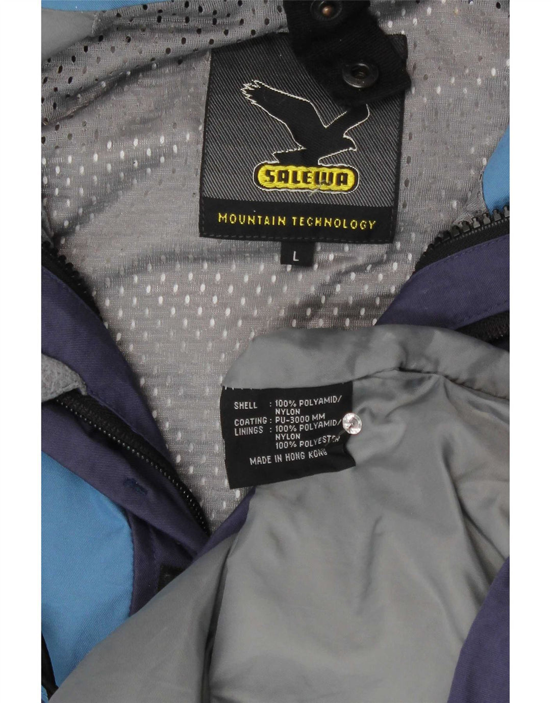 Giacca da sci da uomo SALEWA UK 40 Large Blu Navy Colourblock in poliammide