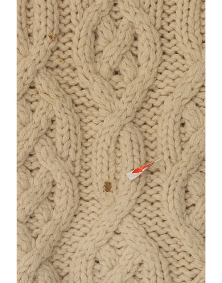 Timberland Maglione da uomo con collo a bottoni, grande, in lana bianca