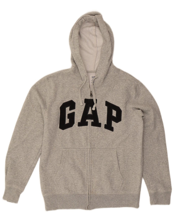 Maglione con cappuccio e zip oversize con grafica da donna Gap UK 10 piccolo cotone grigio