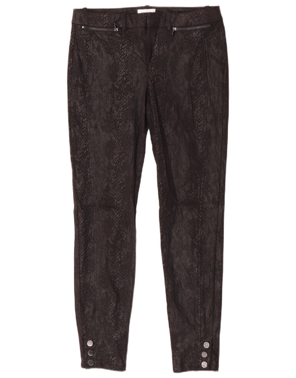 CALVIN KLEIN Pantaloni casual da donna US 4 Small W30 L27 Nero Stampa animalier