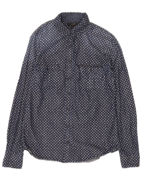 J. Crew Camicia in denim oversize da donna con motivo astratto US 2 XS Blu navy