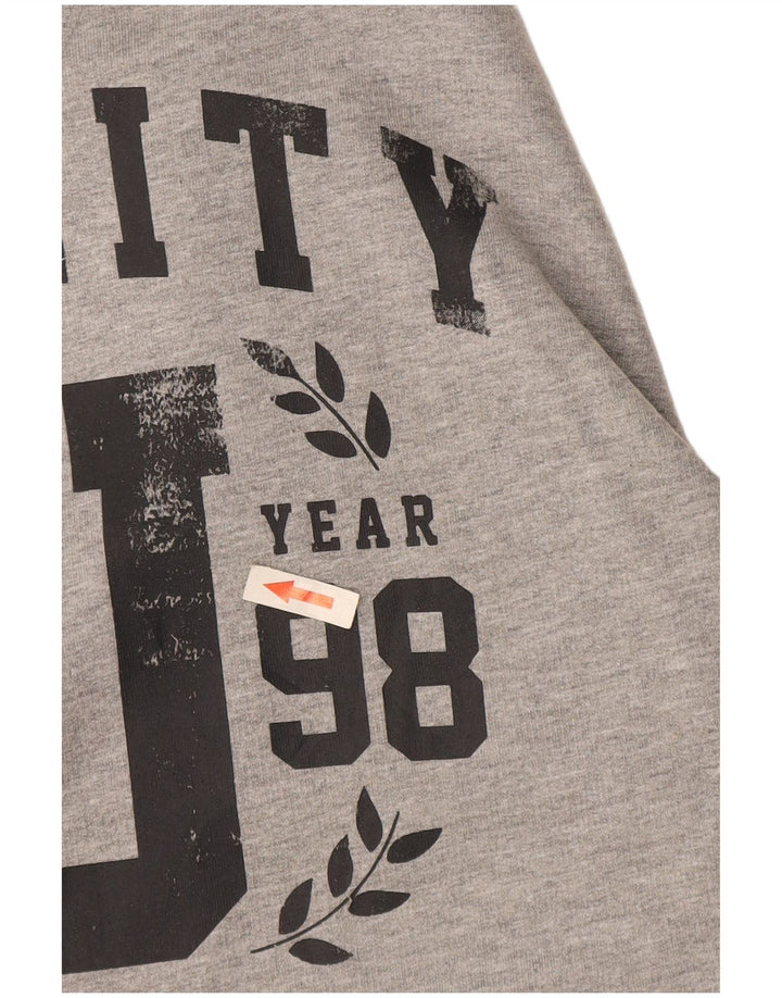 Felpa con cappuccio grafica da uomo Diadora in cotone grigio medio