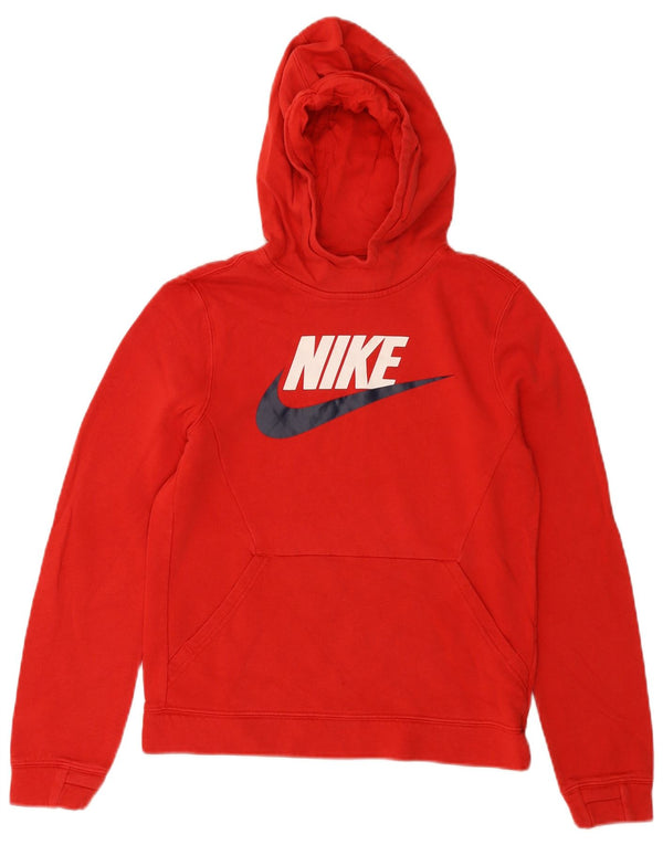 Maglione con cappuccio grafico NIKE per ragazze 12-13 anni grande in cotone rosso
