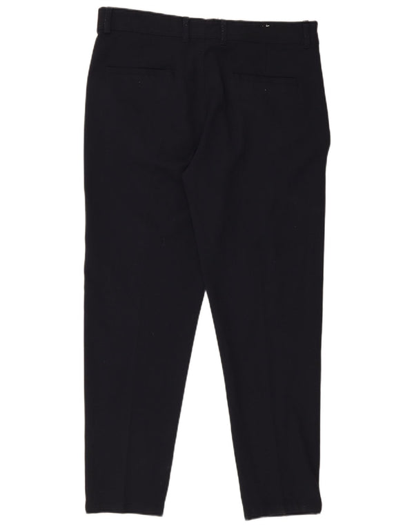 Pantaloni da abito slim da uomo Zara EU 44 Large W34 L28 poliestere blu navy