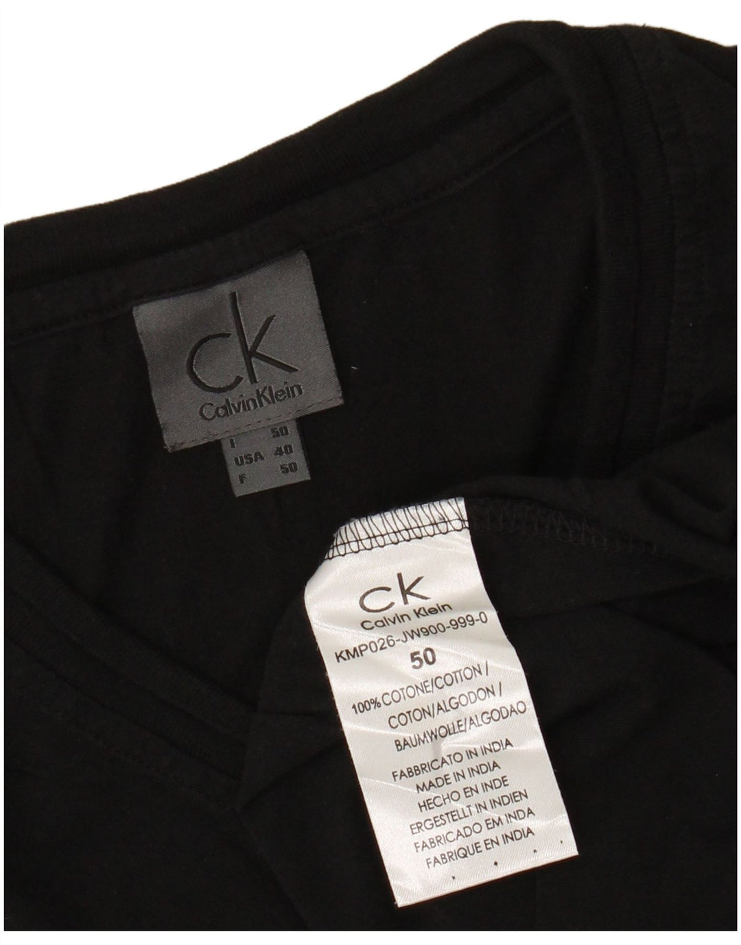 CALVIN KLEIN T-shirt grafica da uomo Top IT 50 Medium Black Cotton