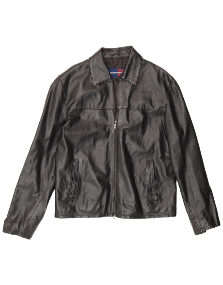 Giacca in pelle da uomo Helen Hubert IT 50 grande in pelle nera