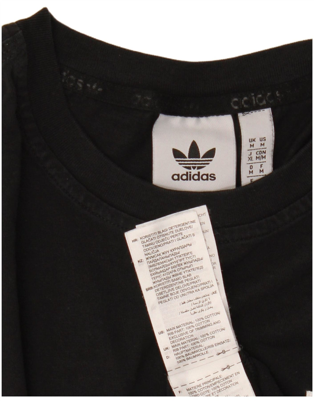 T-shirt Adidas da uomo Top media in cotone nero