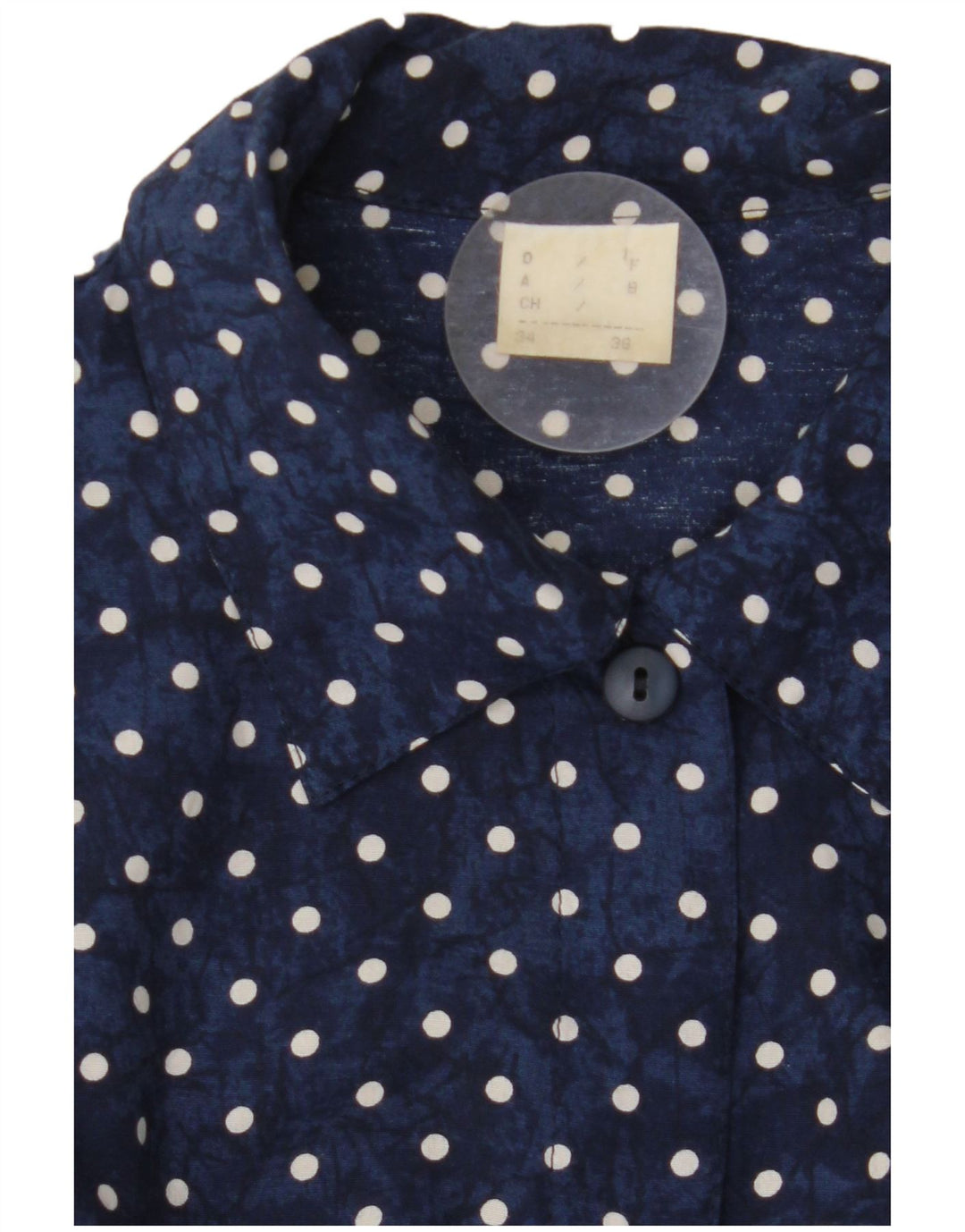 Camicetta senza maniche da donna VINTAGE EU 34 XS blu navy a pois
