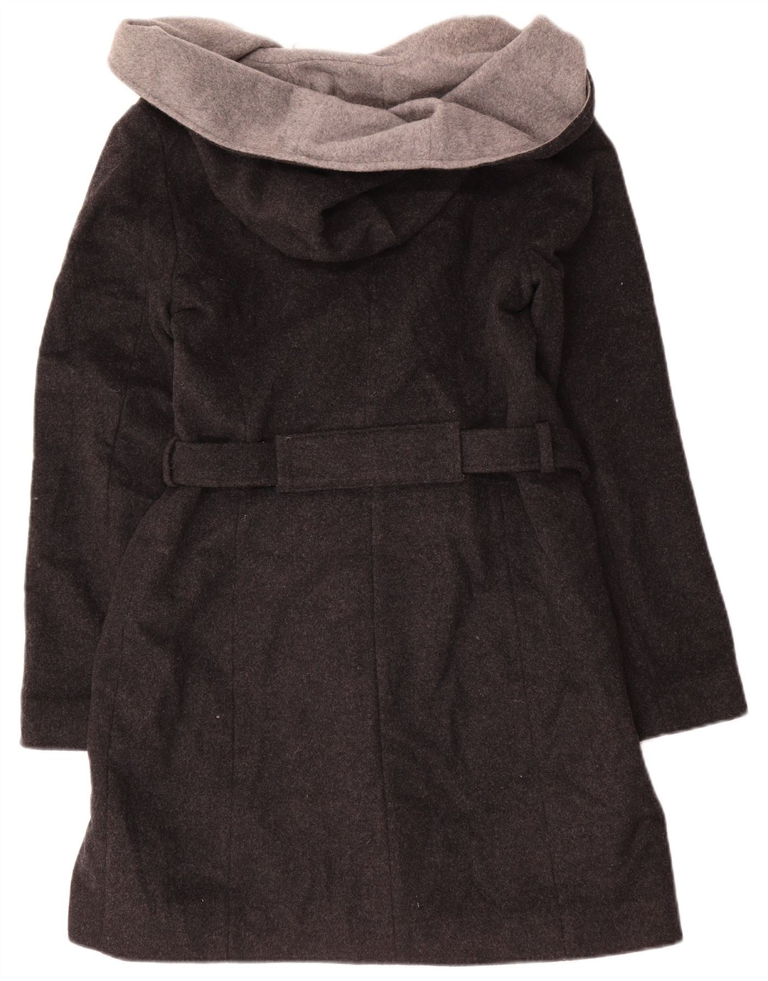 Soprabito aperto con cappuccio da donna Dkny US 8 lana grigio medio