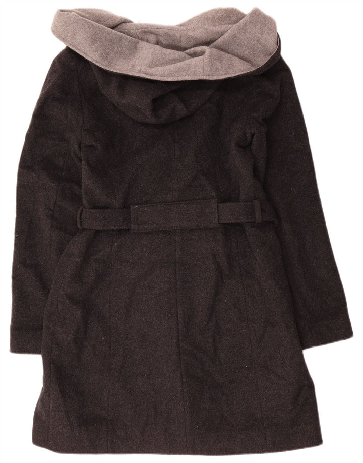 Soprabito aperto con cappuccio da donna Dkny US 8 lana grigio medio