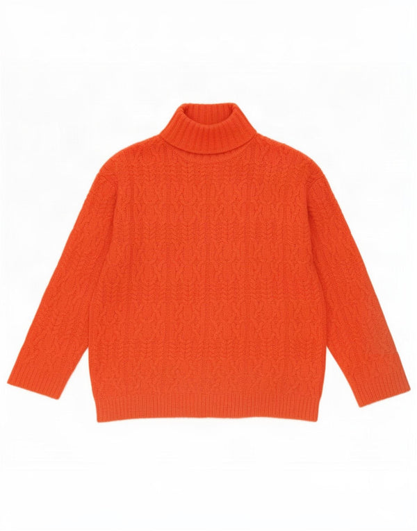 Maglione maglione a collo alto da donna Marks & Spencer UK 10 piccolo arancione