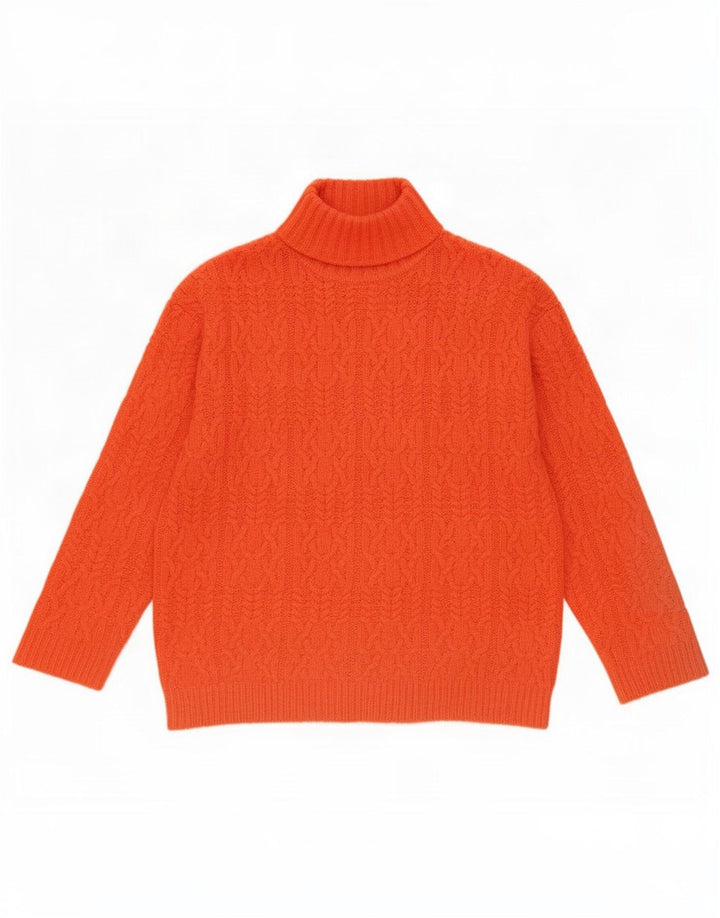 Maglione maglione a collo alto da donna Marks & Spencer UK 10 piccolo arancione