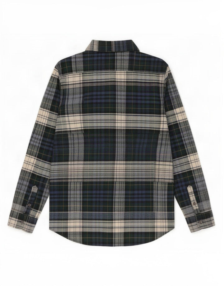 Chaps Camicia da uomo in flanella con zip intera, cotone a quadri multicolore grande