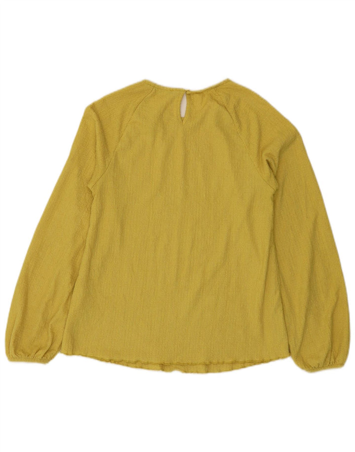 Top manica lunga da donna Marks & Spencer UK 6 XS poliestere giallo
