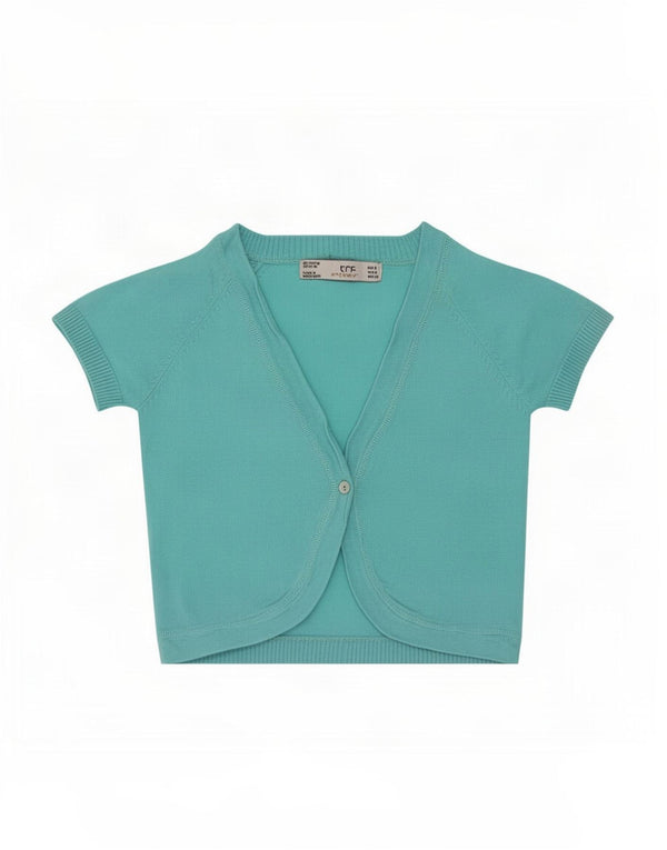 Maglione cardigan Bolero Trafaluc da donna Zara UK 8 piccolo cotone blu
