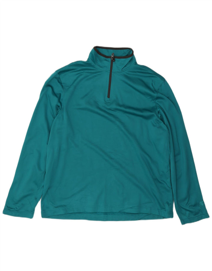 STARTER Top da tuta pullover con zip e collo da uomo UK 42/44 Large Blu Poliestere