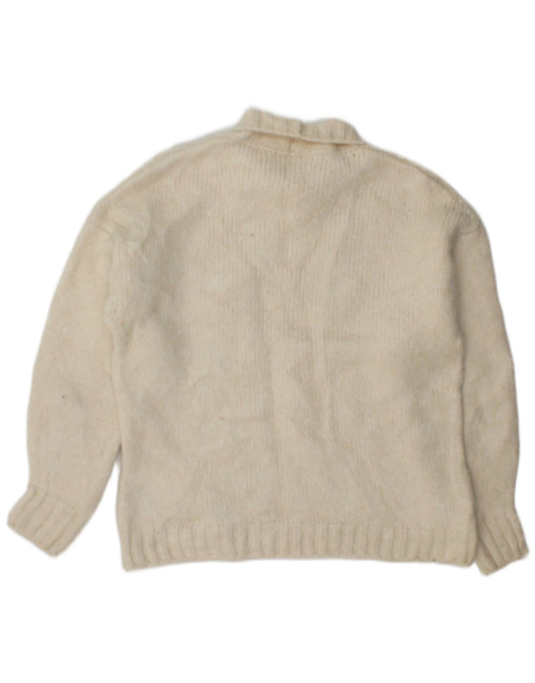 Maglione maglione a collo alto da donna Marks & Spencer UK 10 piccolo bianco sporco