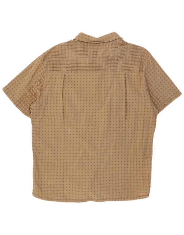 Camicia a maniche corte da uomo Wrangler XL in cotone geometrico beige
