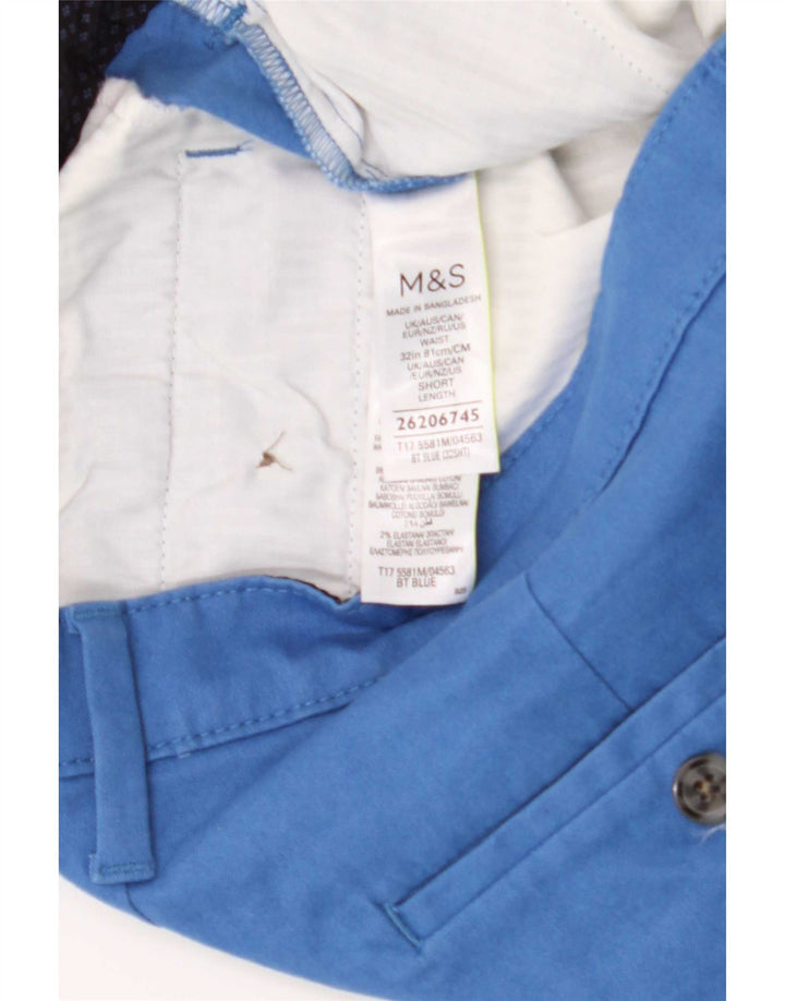 Pantaloncini chino da uomo Marks & Spencer W32 cotone blu medio