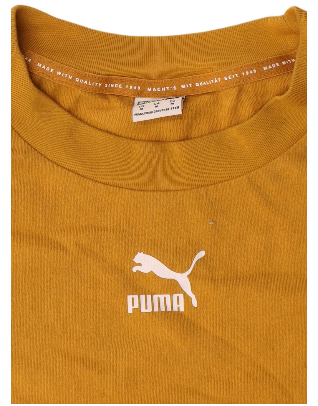 T-shirt Puma da uomo vestibilità ampia, top in cotone giallo medio