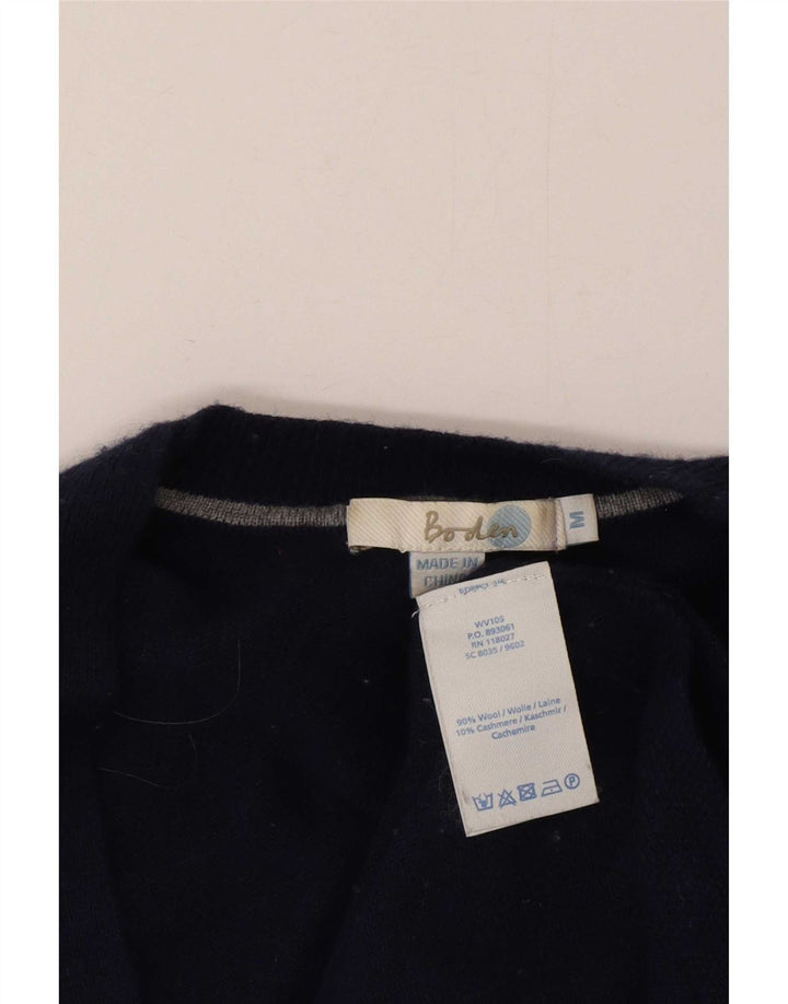 Boden Womens Short Sleeve V-Neck Jumper Sweater UK 14 Medium Navy Blue