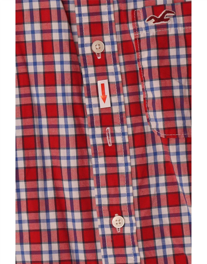 Camicia Hollister da uomo in cotone scozzese rosso medio