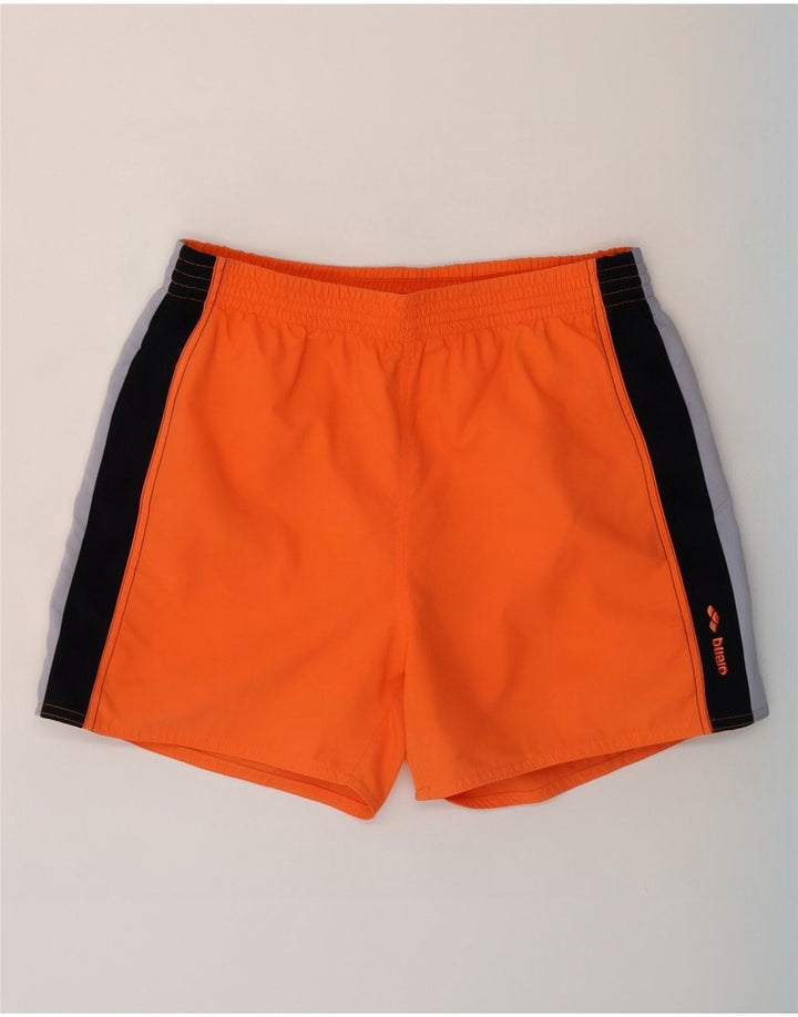 Pantaloncini da bagno da uomo Arena in nylon color block arancione medio