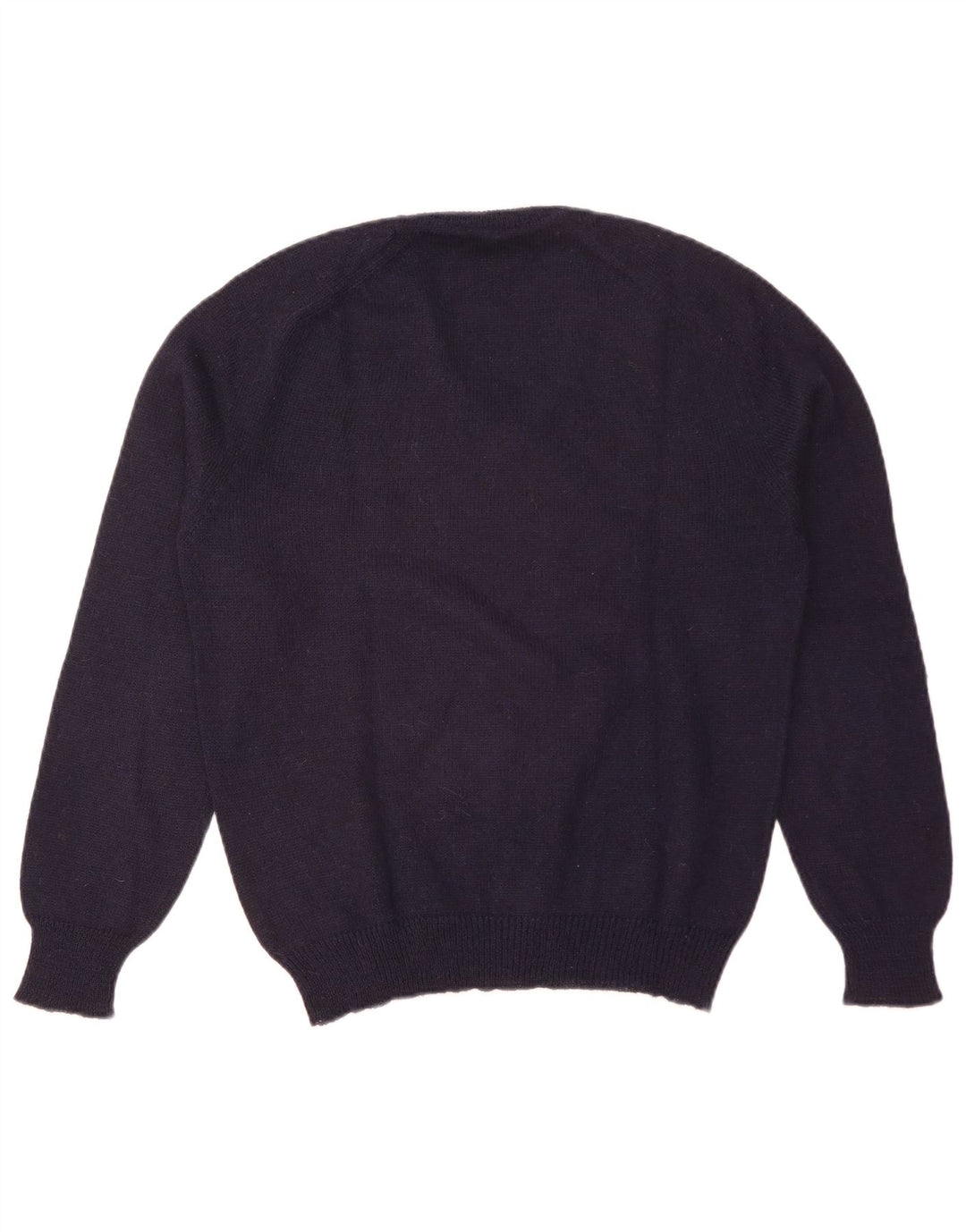Maglione vintage da uomo con scollo a V IT 50 color block blu navy medio
