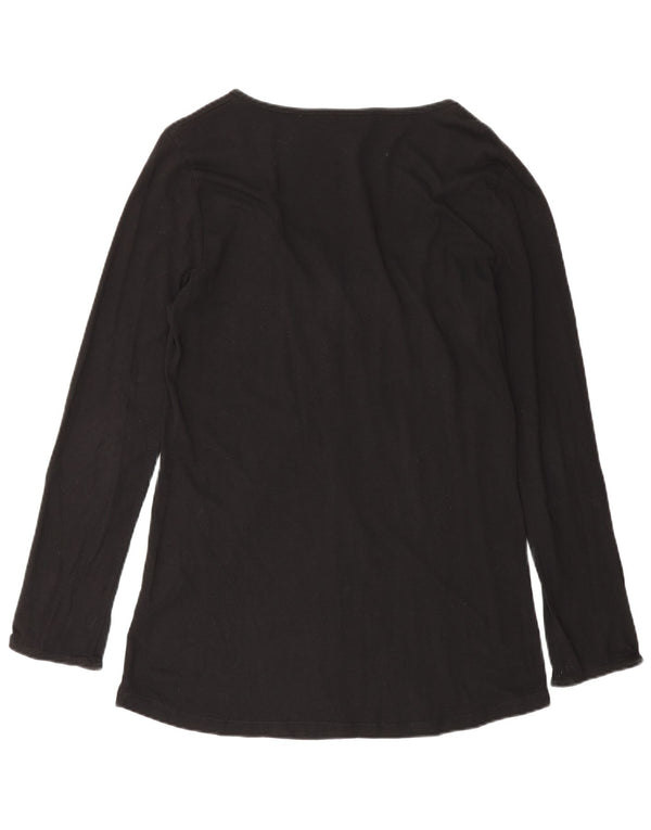 Top da donna Carrera manica lunga UK 12 cotone nero medio
