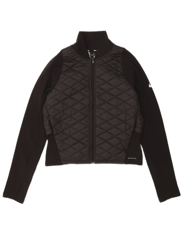 Giacca da ginnastica imbottita da corsa Nike da donna UK 10 piccola in poliestere nero