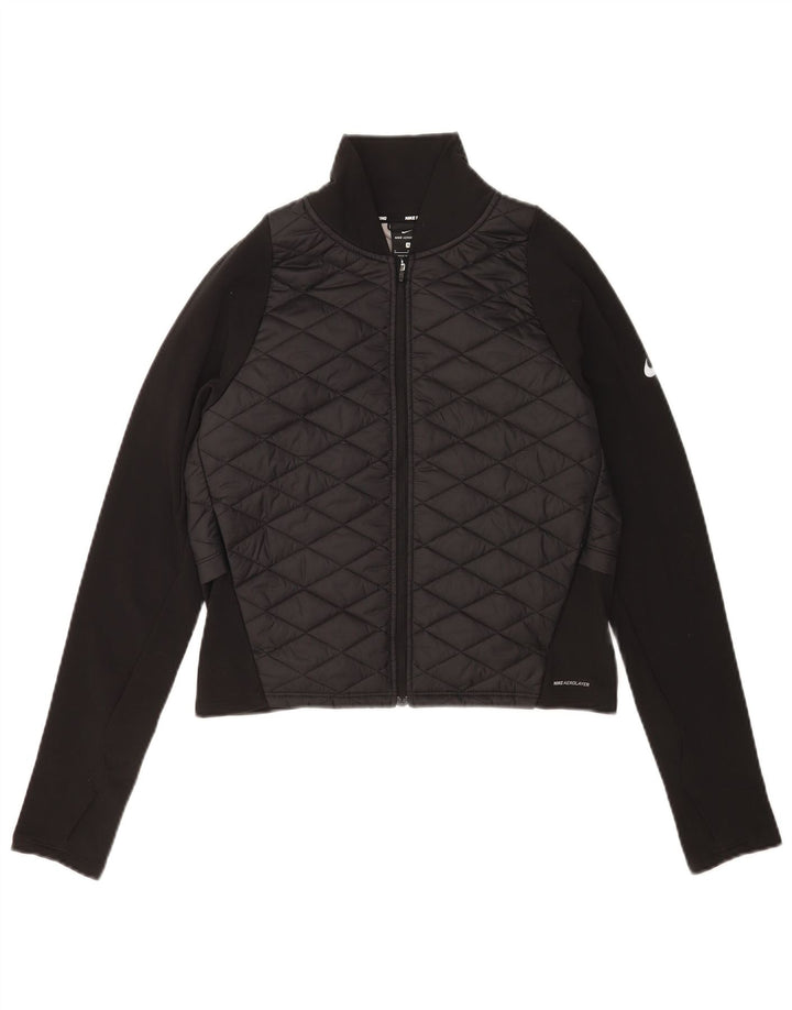 Giacca da ginnastica imbottita da corsa Nike da donna UK 10 piccola in poliestere nero