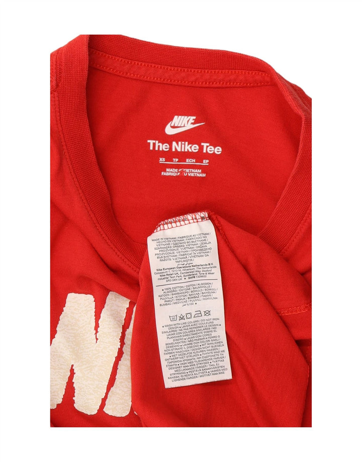 NIKE Mens Graphic T-Shirt Top XS Red Cotton