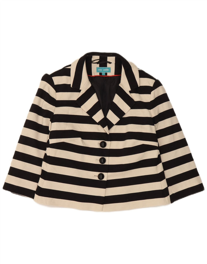 Giacca blazer corta da donna Marks & Spencer UK 14 media nera a righe