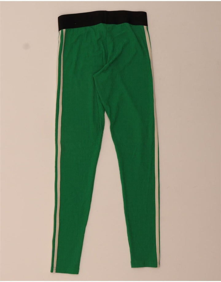 Leggings da donna ADIDAS UK 8/10 Small Verde Colourblock Poliestere