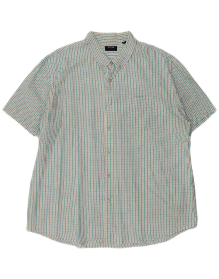 DOCKERS Camicia a maniche corte da uomo 2XL a quadri turchesi